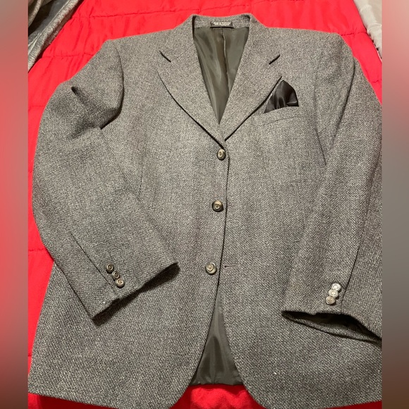 Men’s Marco Carelli Sports Jacket/Blazer 100% Lambswool, color medium grey - Picture 3 of 13